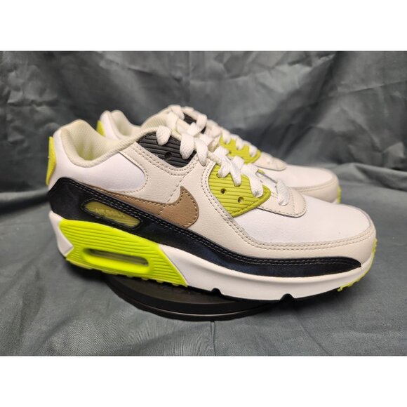 Nike Boys Air Max 90 (GS) Sneakers White Khaki Cyber Size 6 DISPLAY MODEL! - Picture 9 of 12